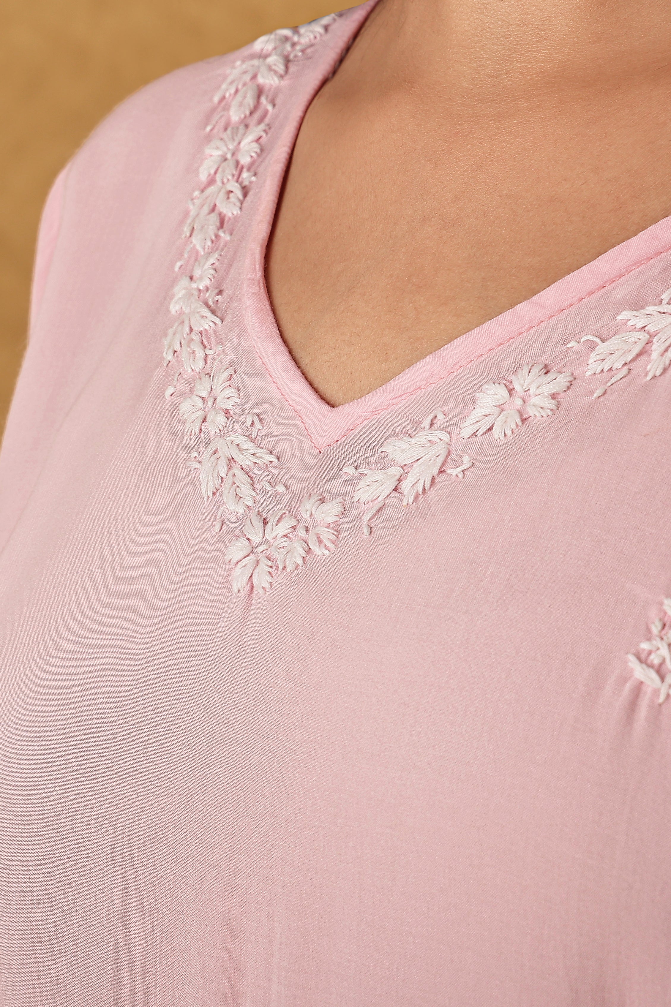 Baby Pink Modal Kurta