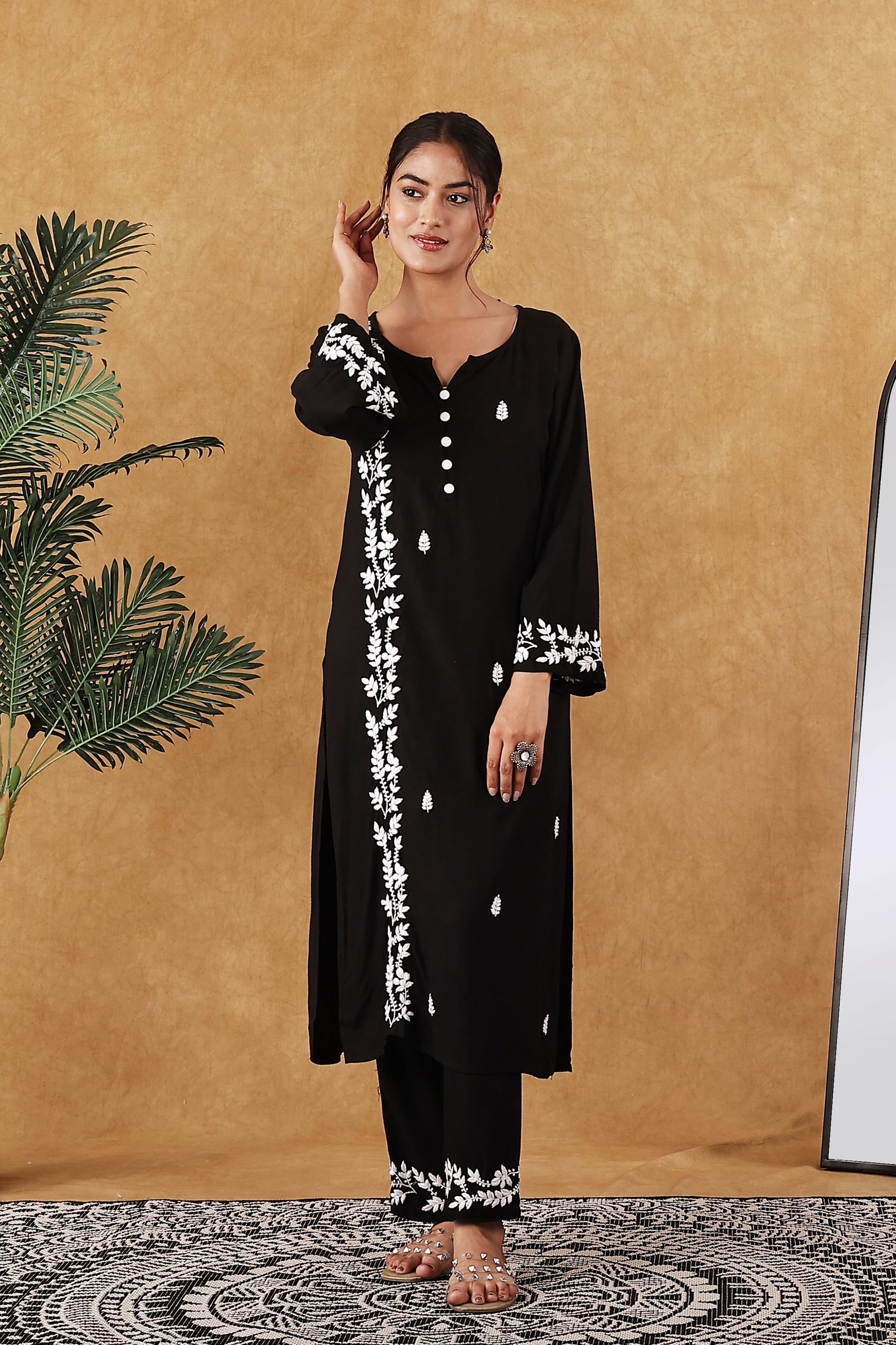 Black Kurta Pant Set