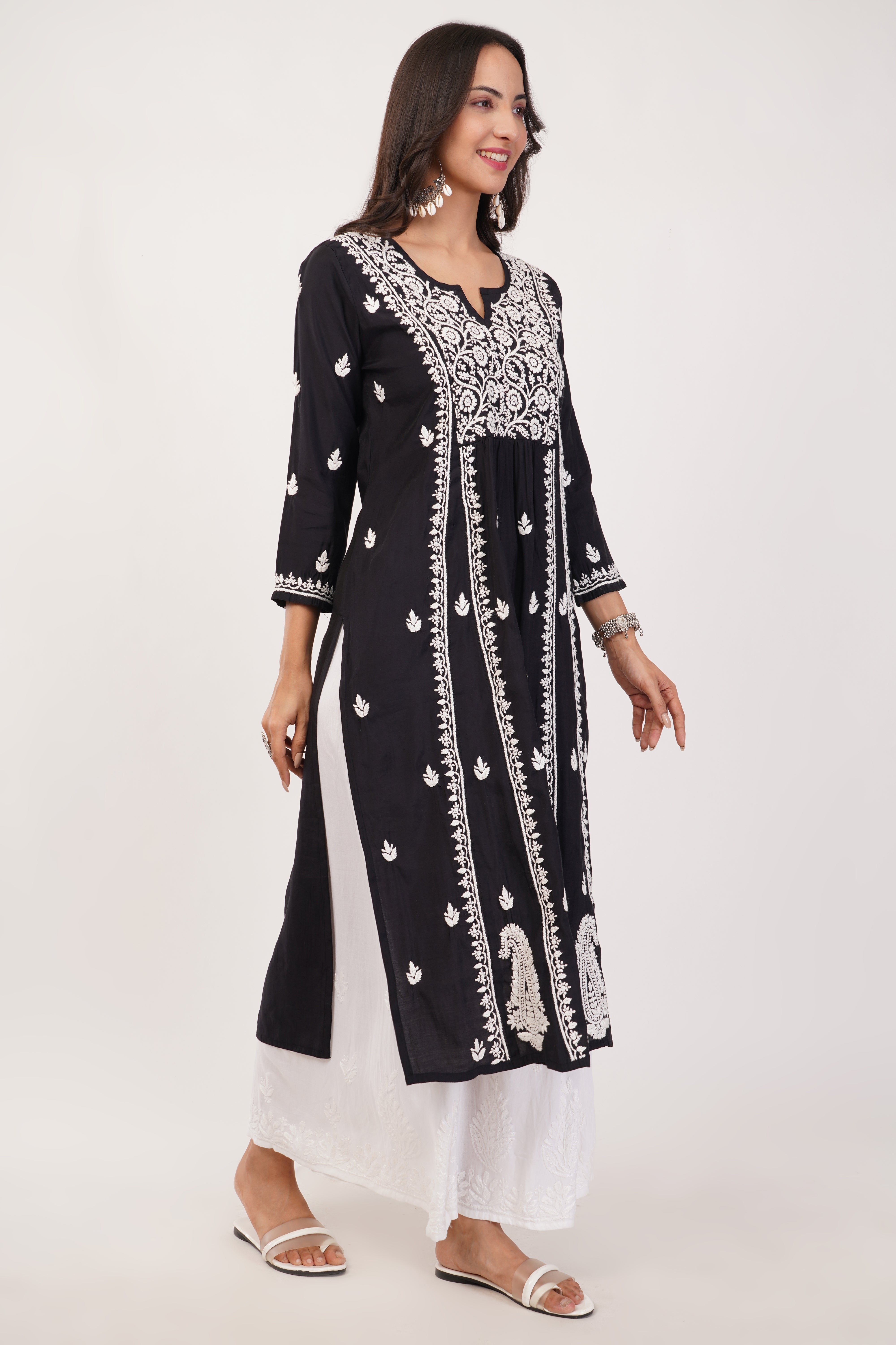 Black Bliss Chanderi Kurta
