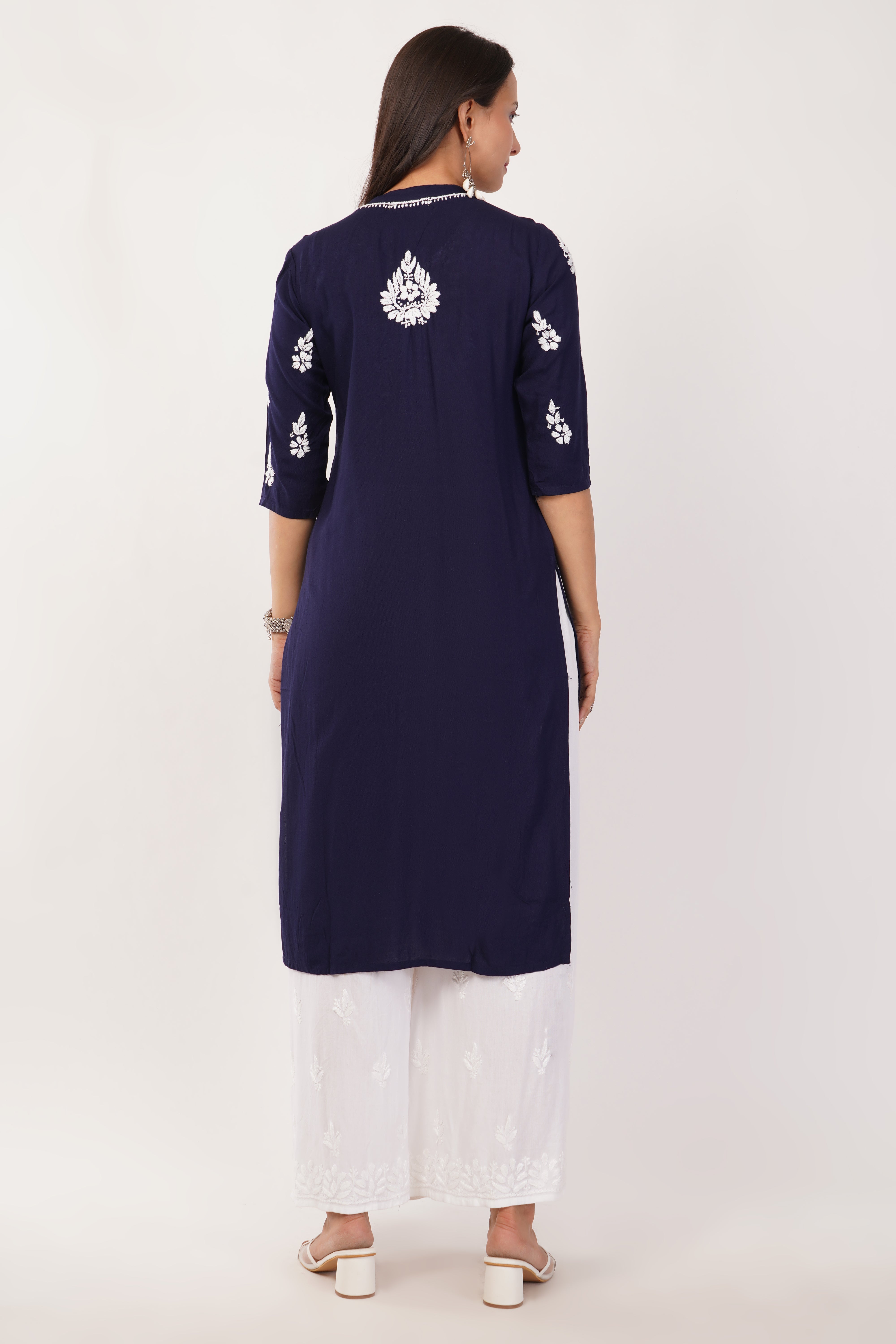 Navy Grace Rayon Kurti