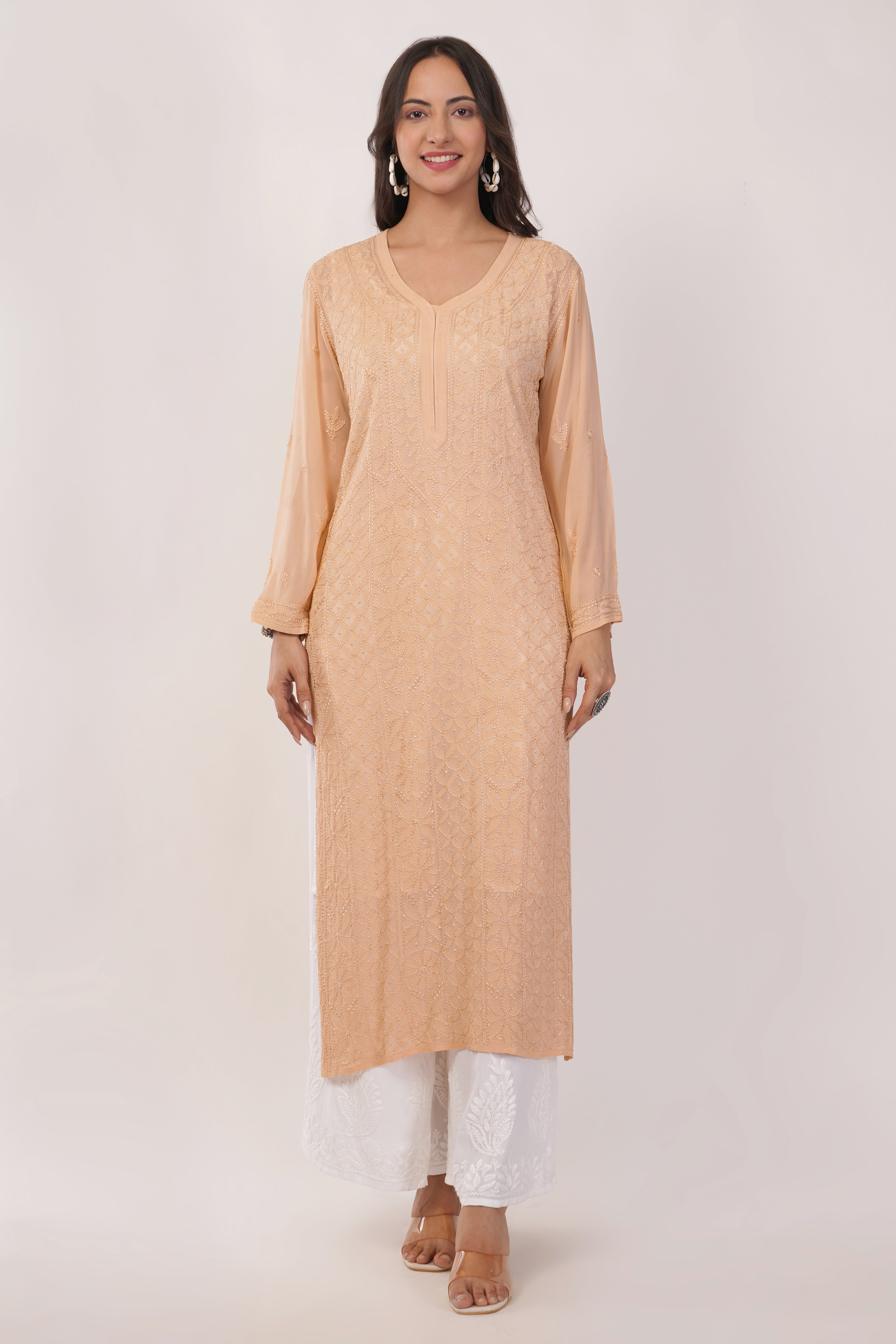 Beige Glow Viscose Kurta