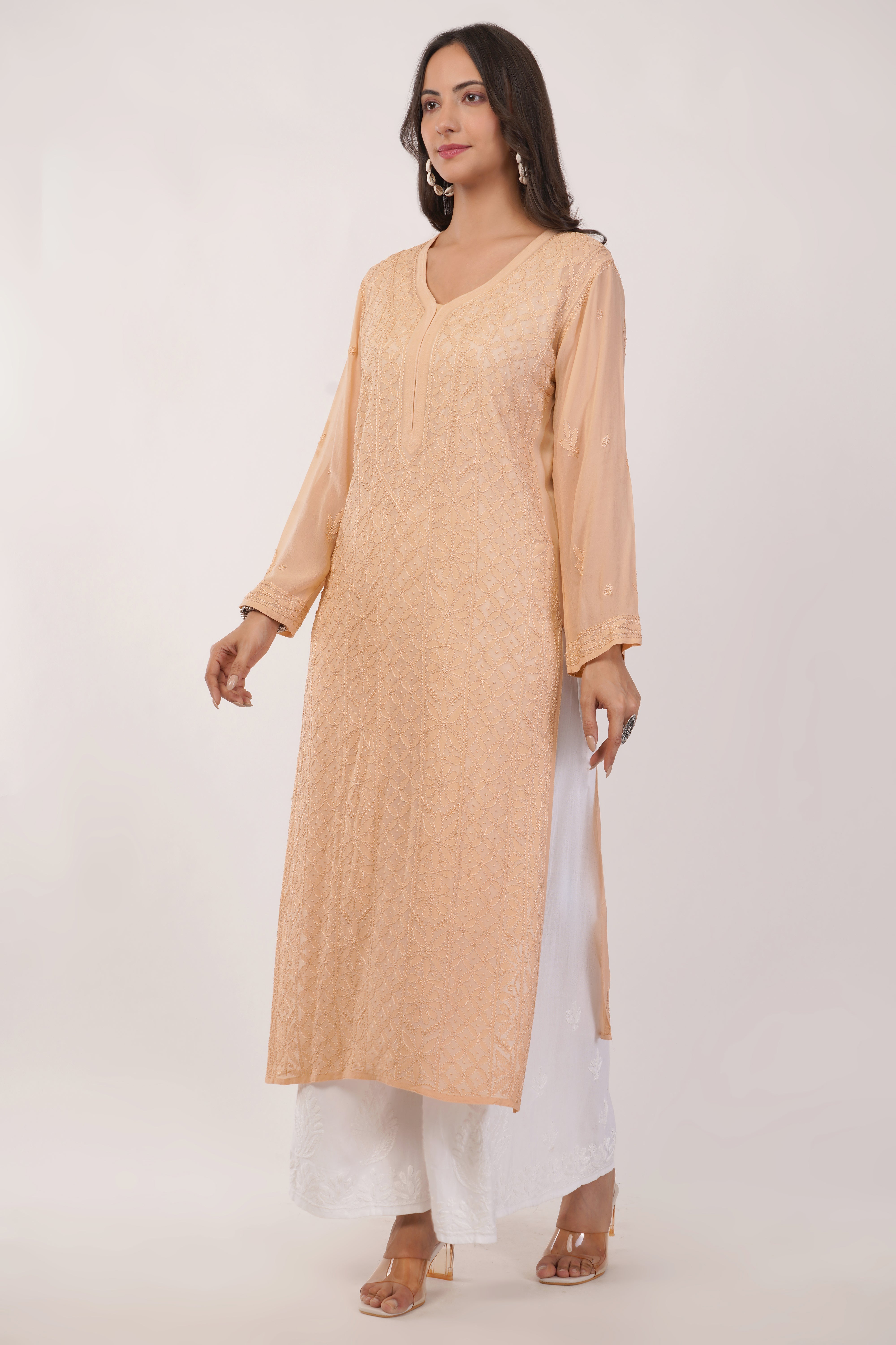 Beige Glow Viscose Kurta