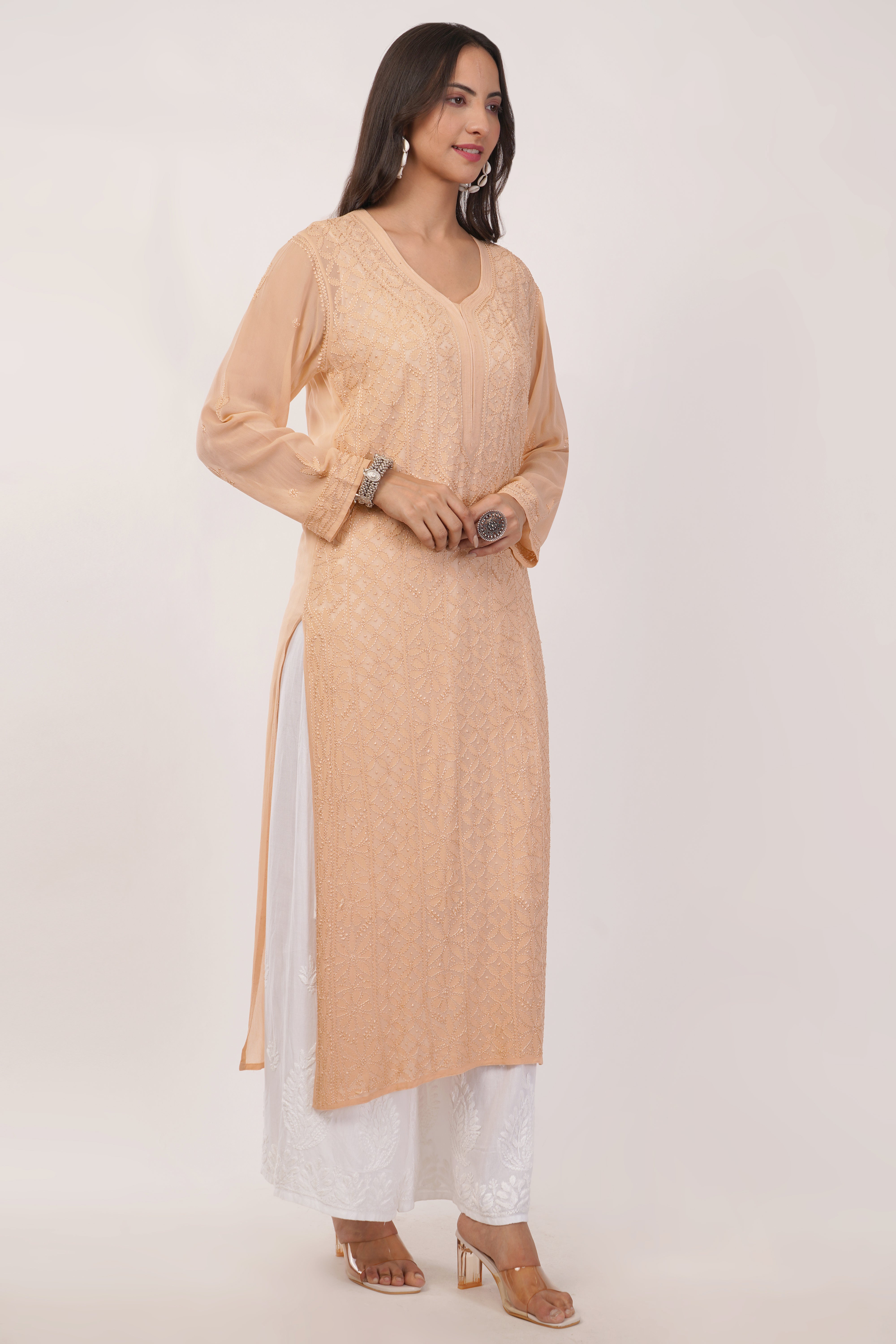 Beige Glow Viscose Kurta