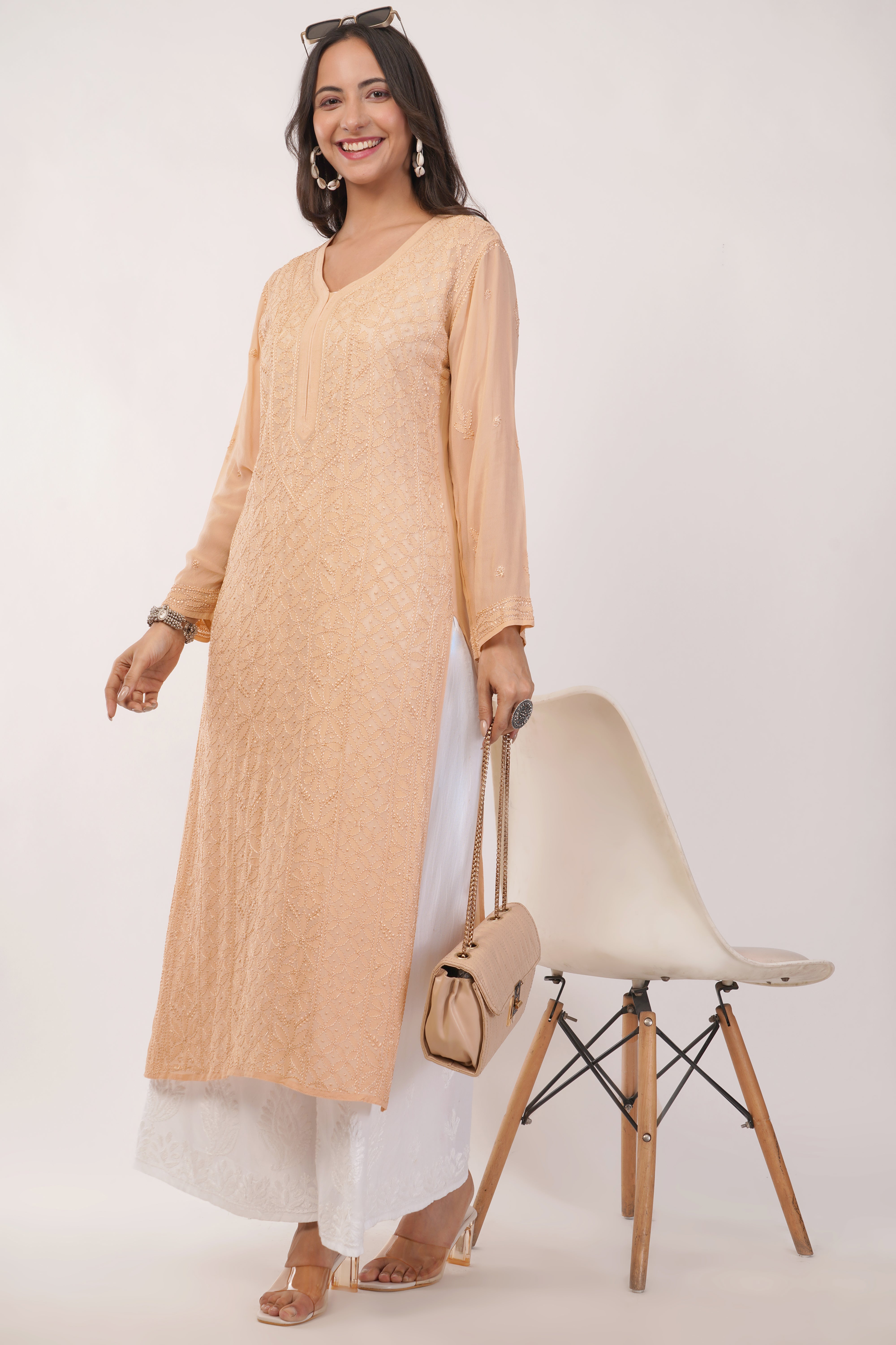 Beige Glow Viscose Kurta