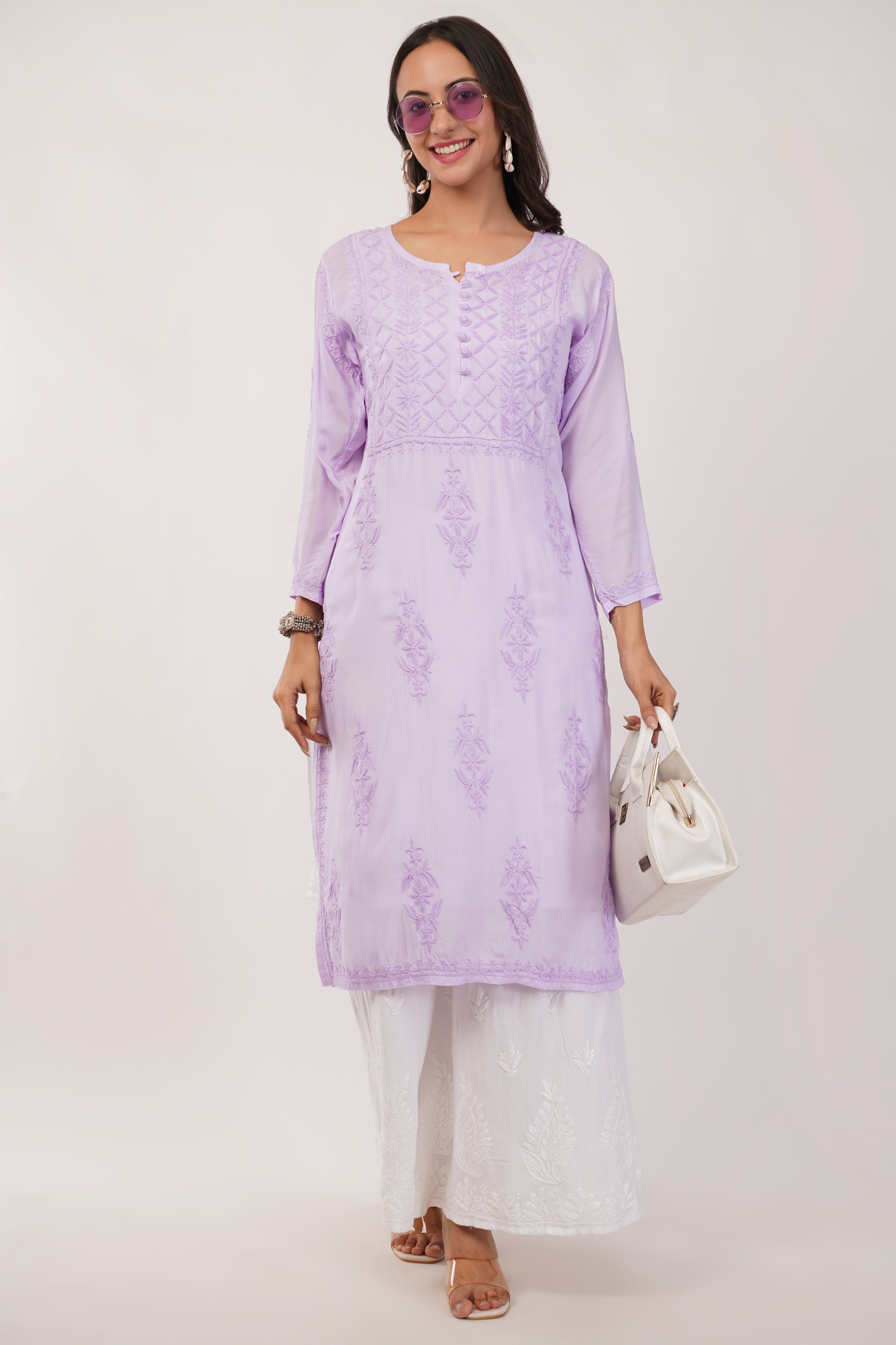 Lavender Dream Mulmul Kurta