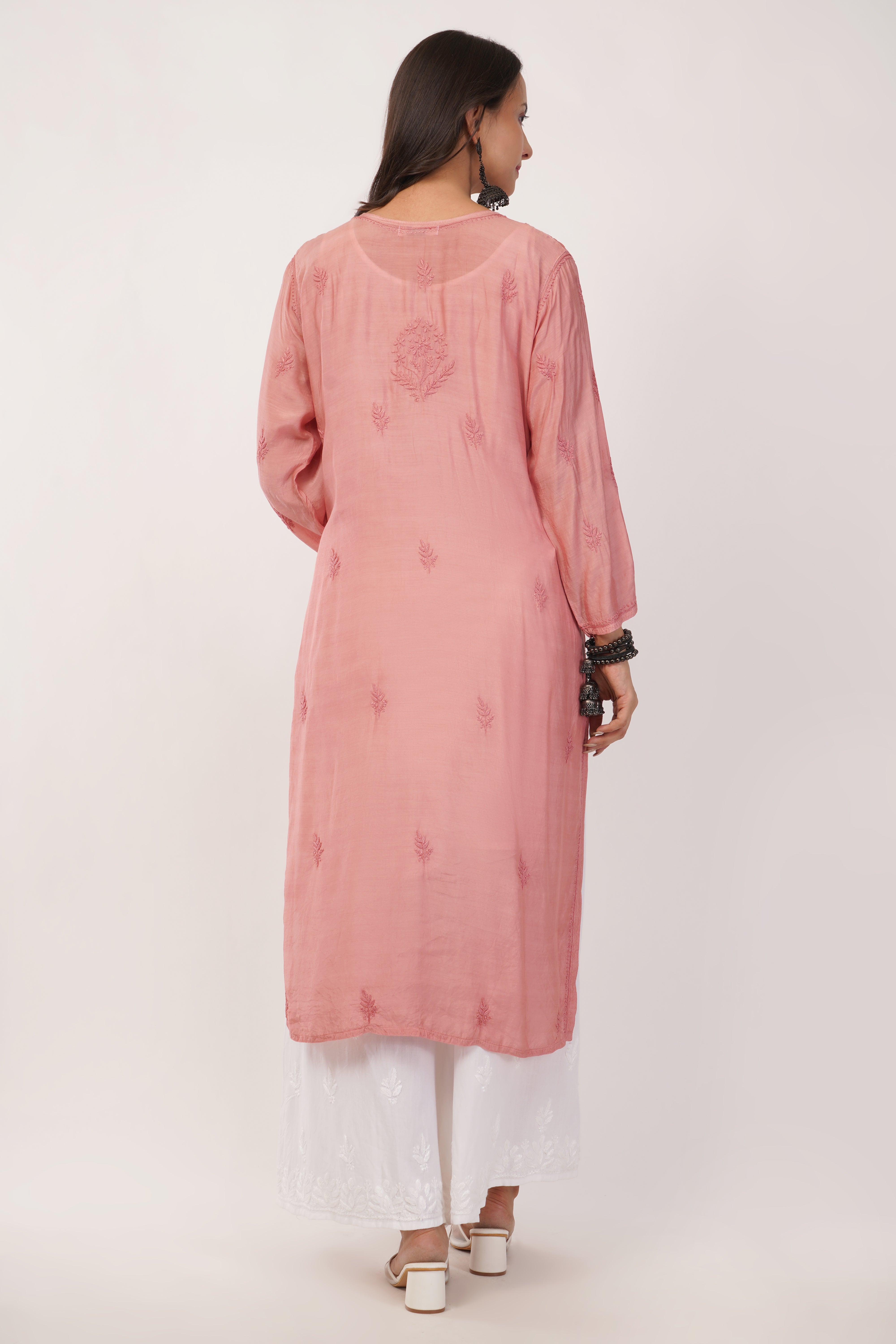 Rose Glow Mul Chanderi Kurta