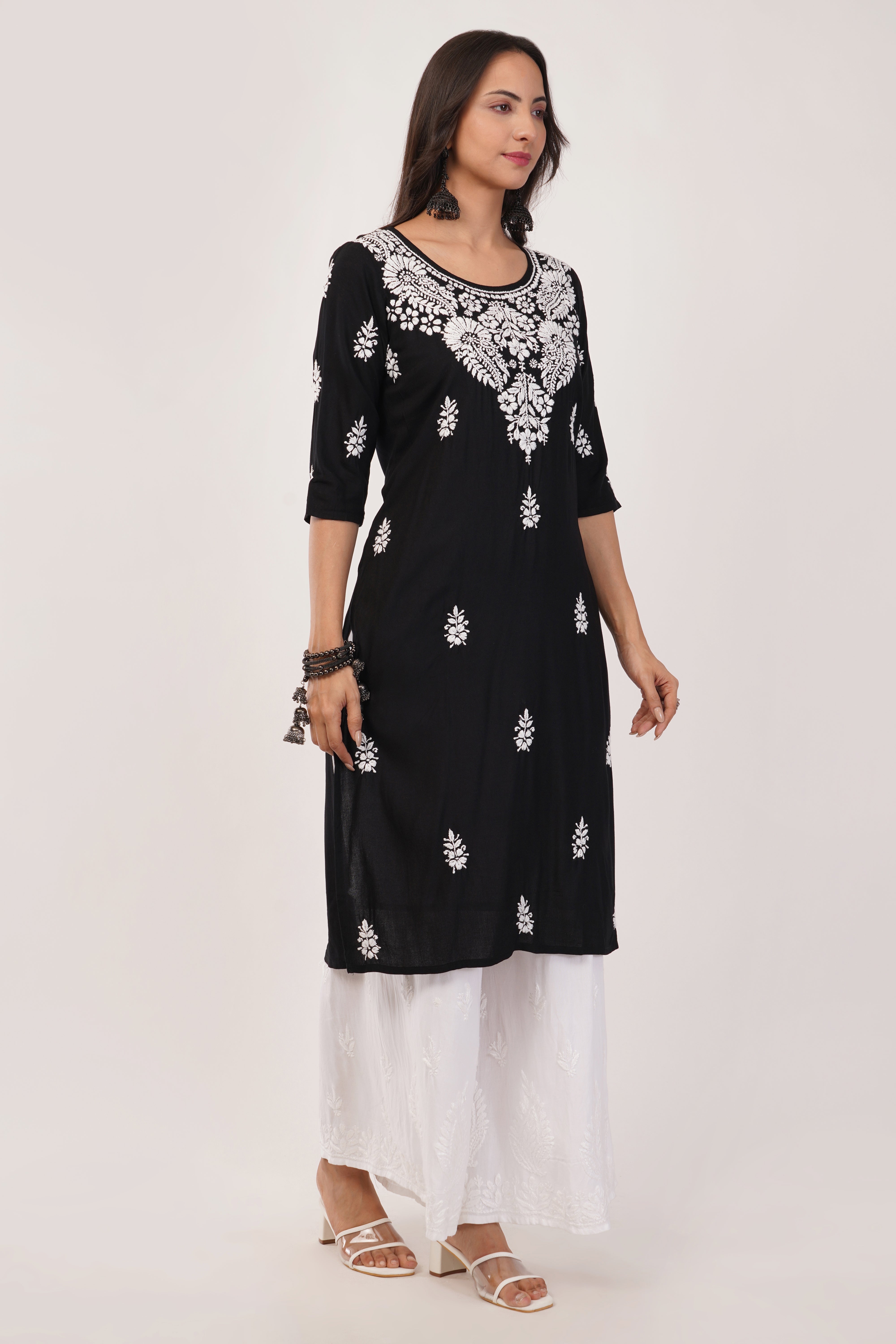 Black Chic Rayon Kurta