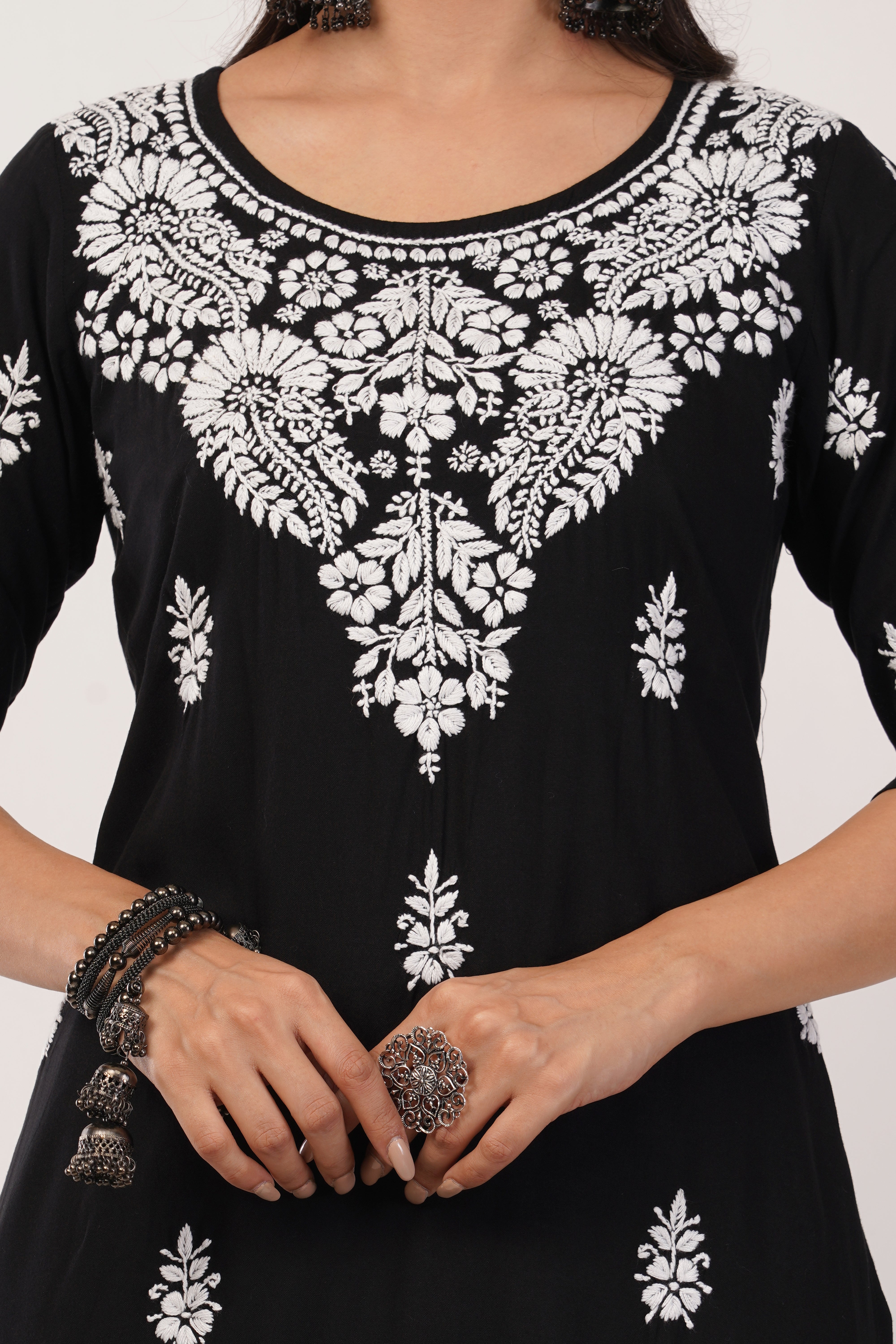Black Chic Rayon Kurta