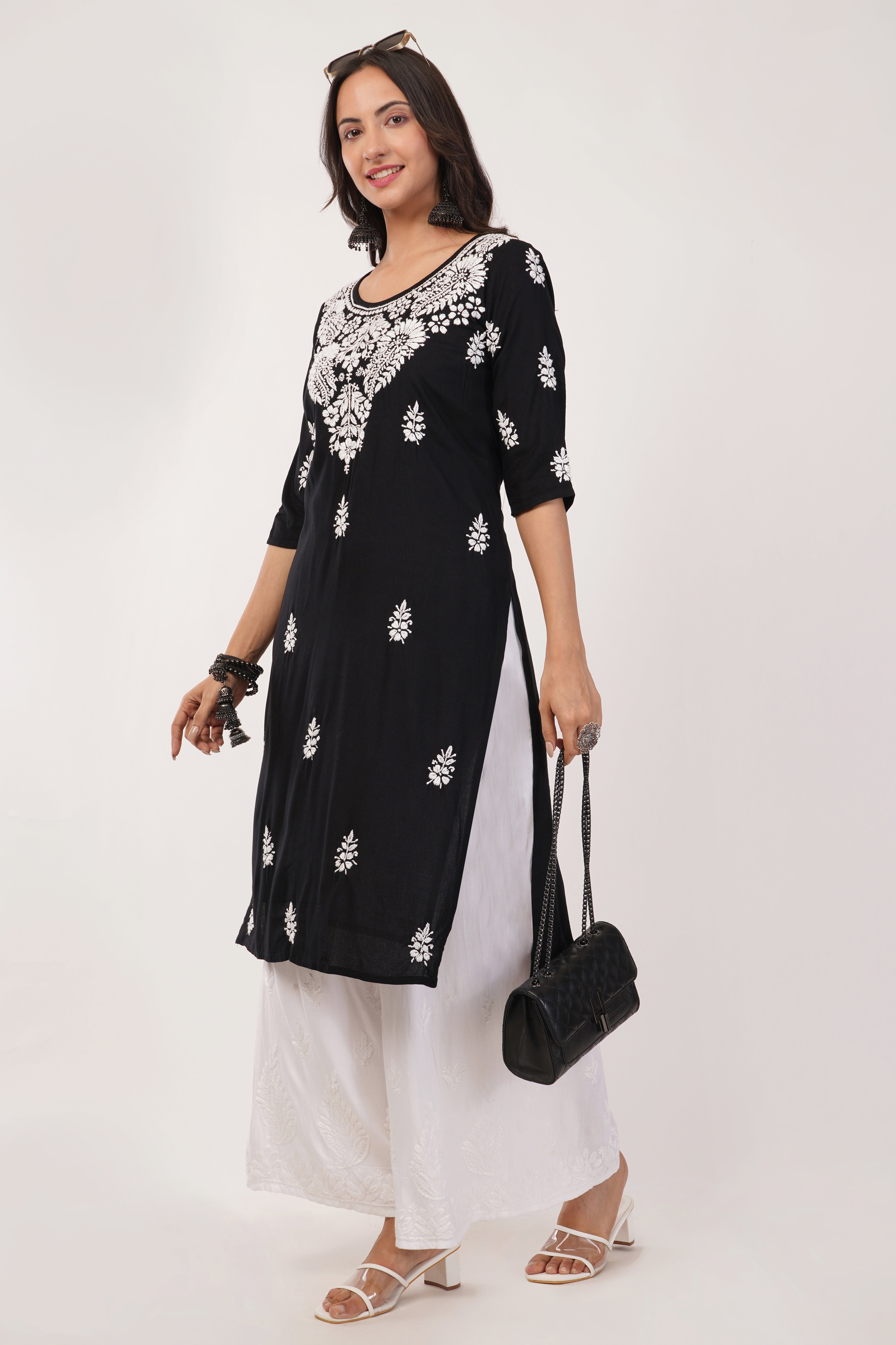 Black Chic Rayon Kurta