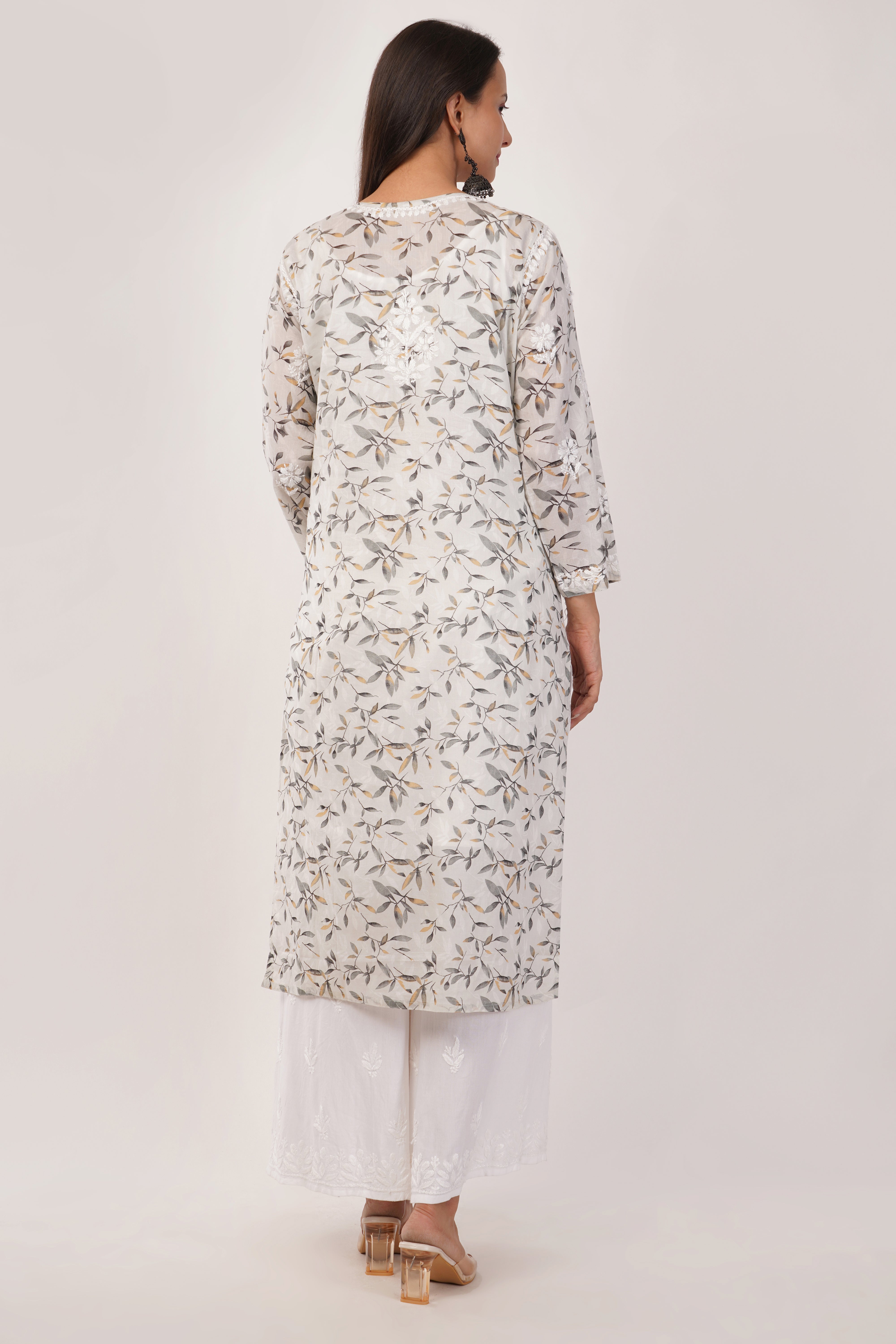 Grey Whisper Mulmul Kurta