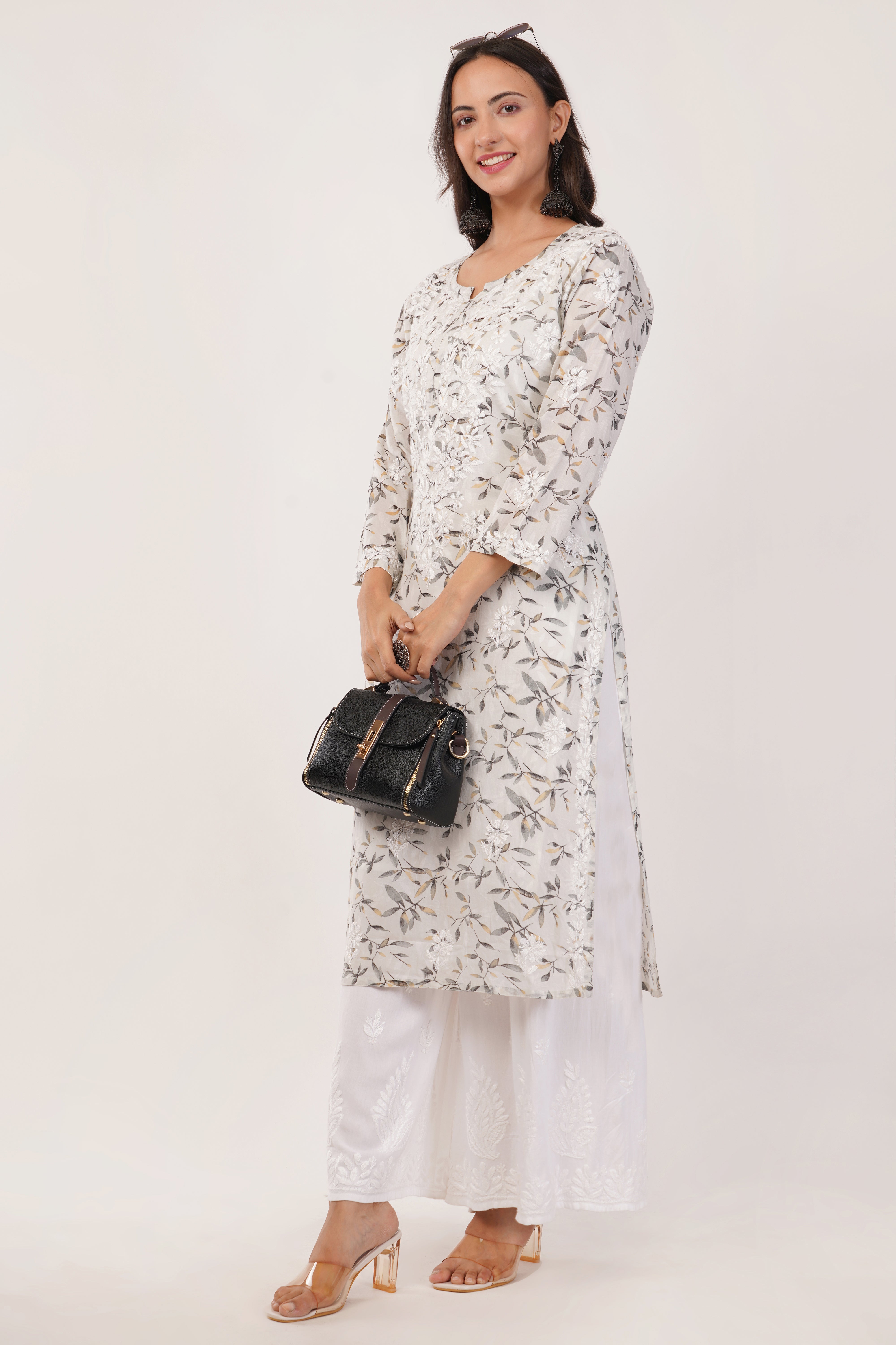Grey Whisper Mulmul Kurta