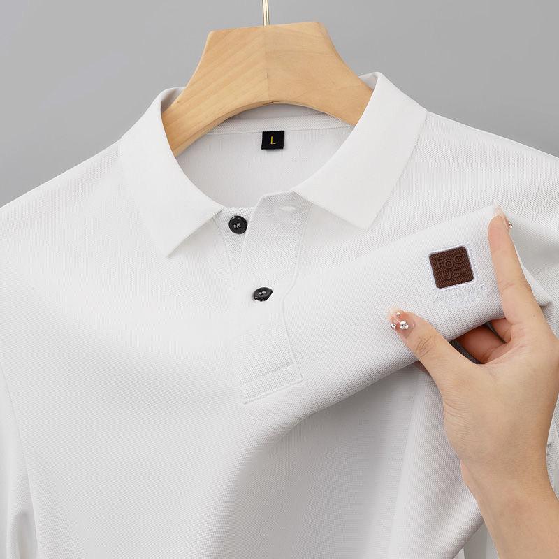 Men's Classic Polo T-Shirt with Brown Logo Patch