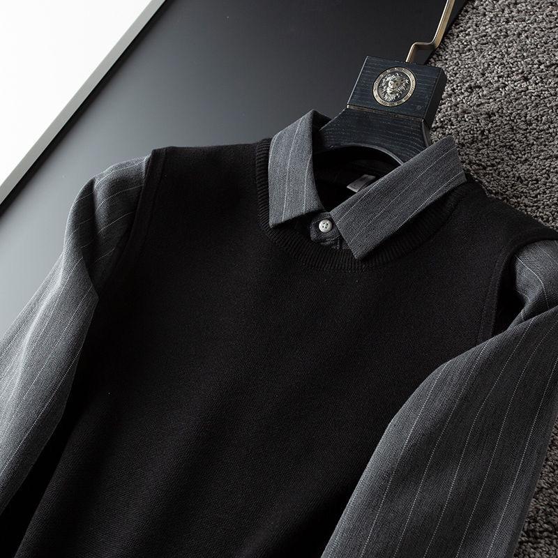 Classic Ribbed Polo Neck Sweater for Men