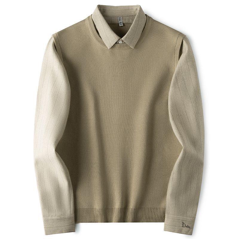 Classic Ribbed Polo Neck Sweater for Men