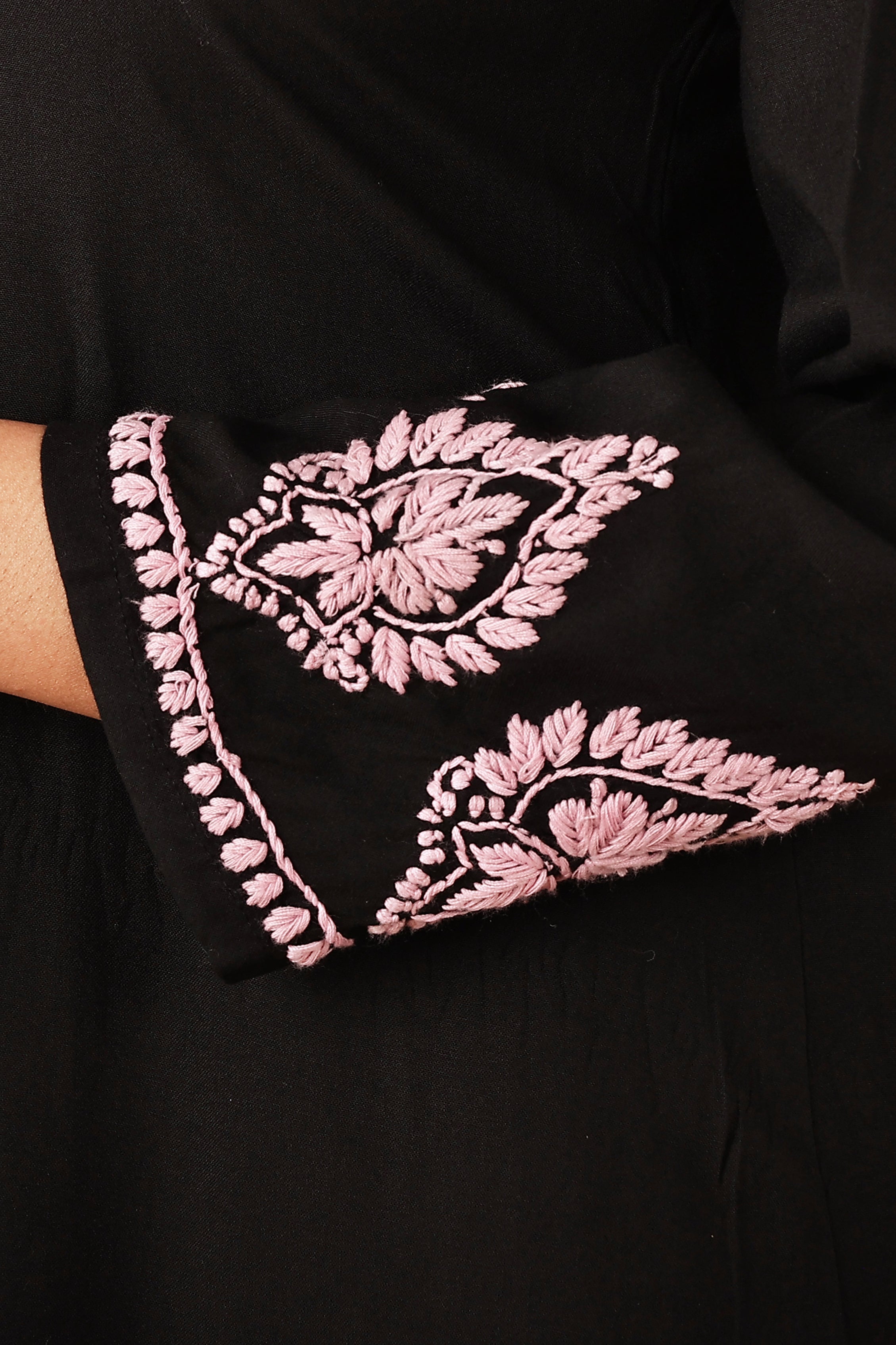 Rayon Black & Pink Kurta