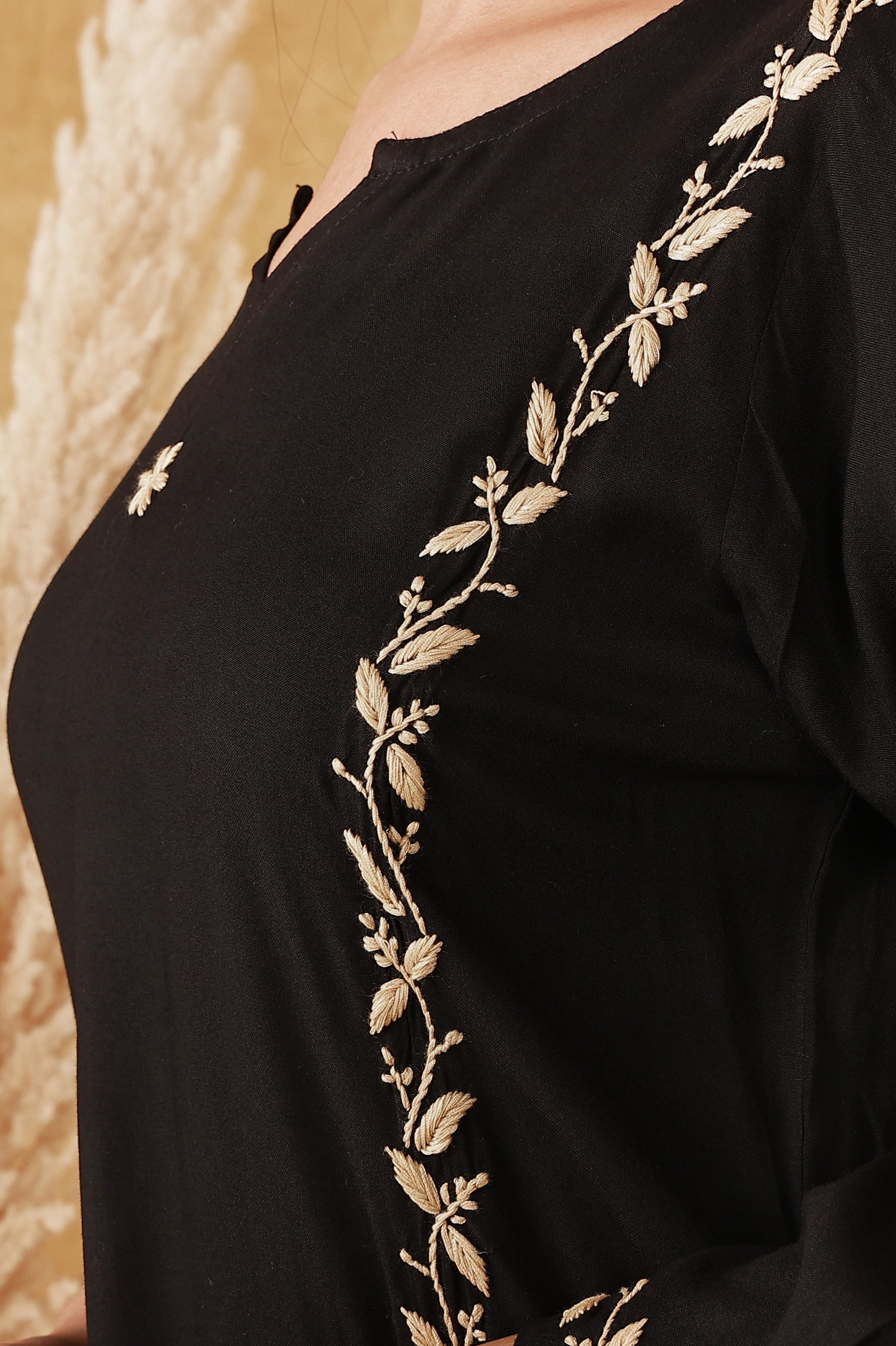 Rayon Black & Gold Kurta