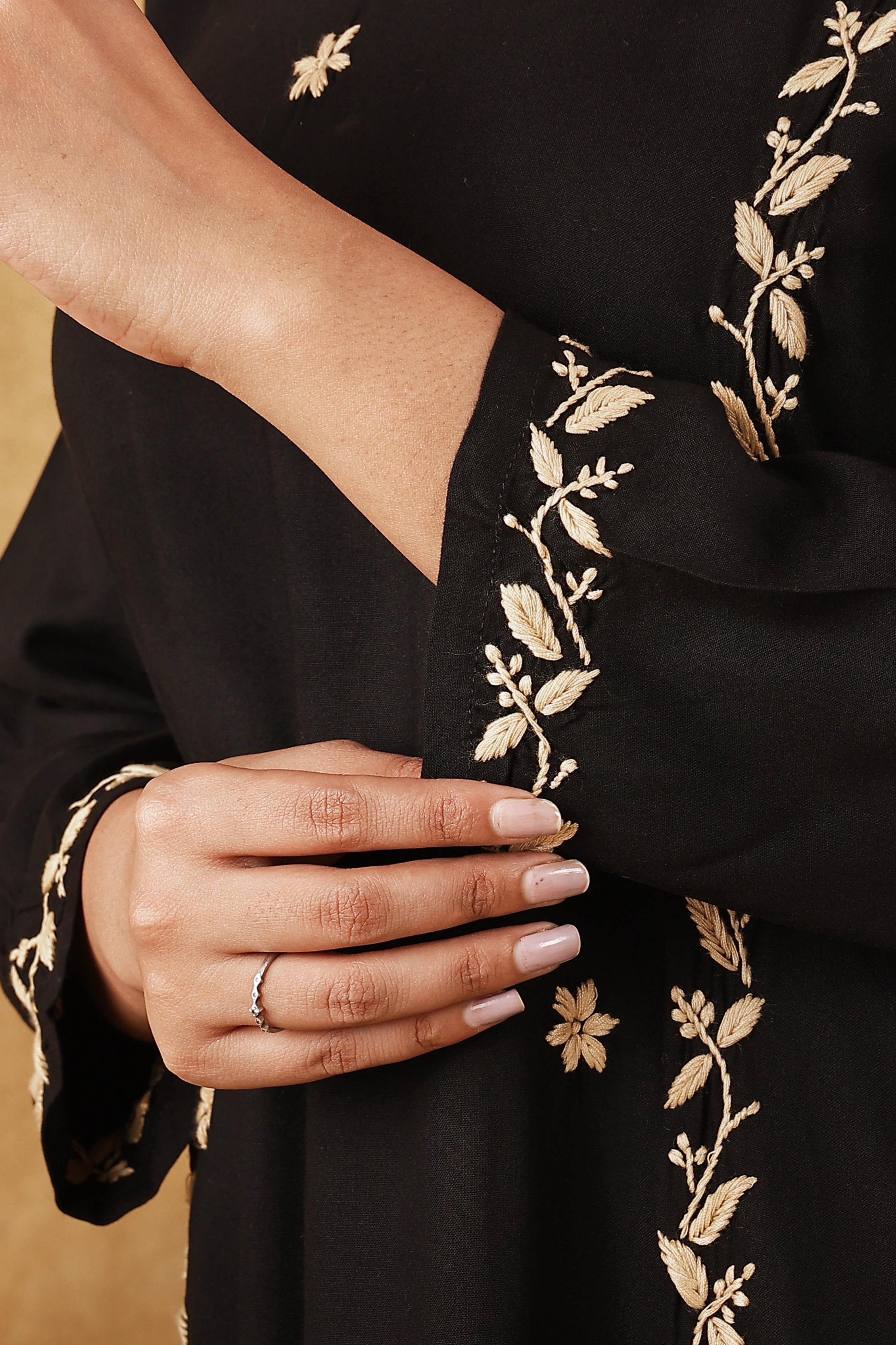 Rayon Black & Gold Kurta