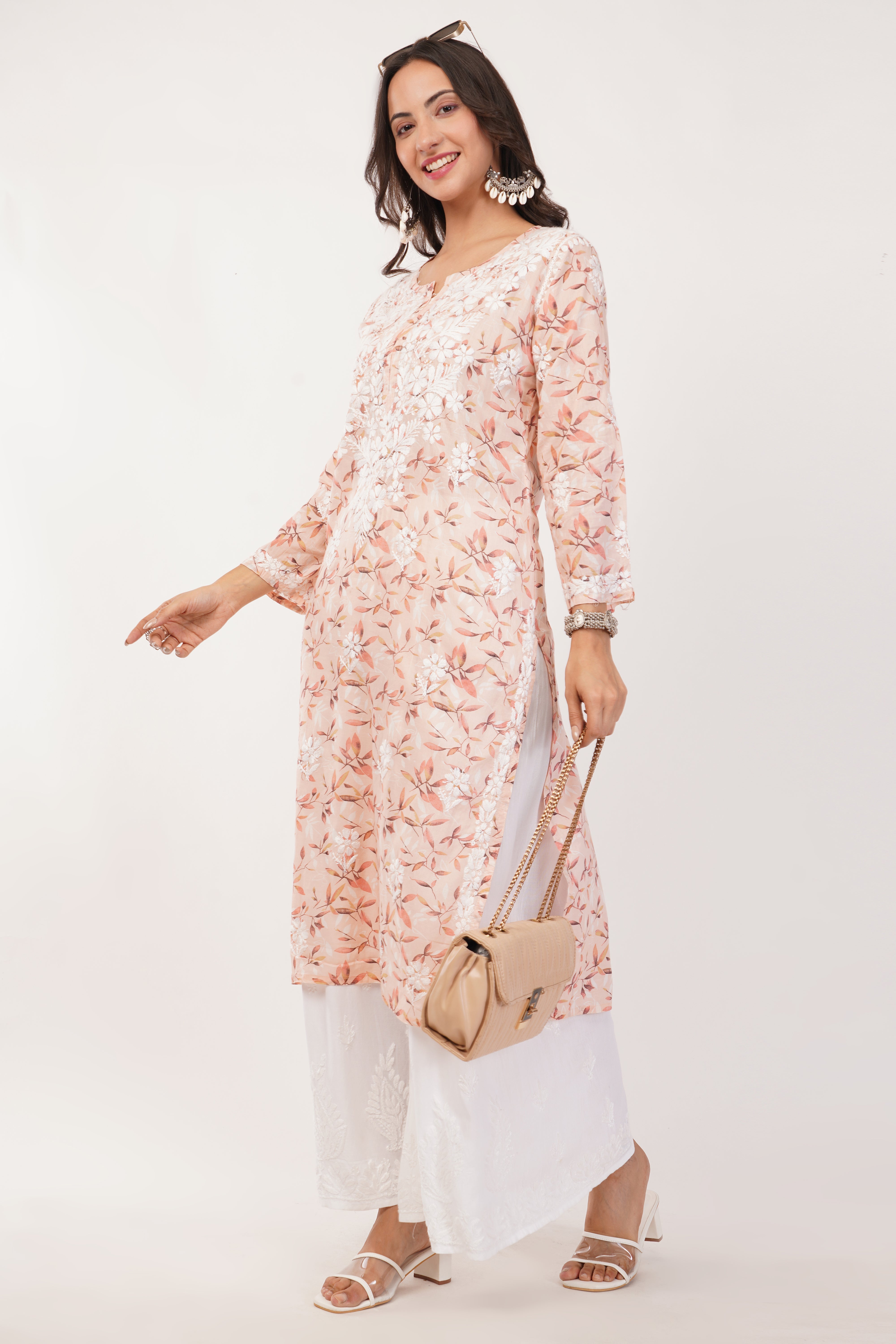 Peach Blossom Mul Kurta