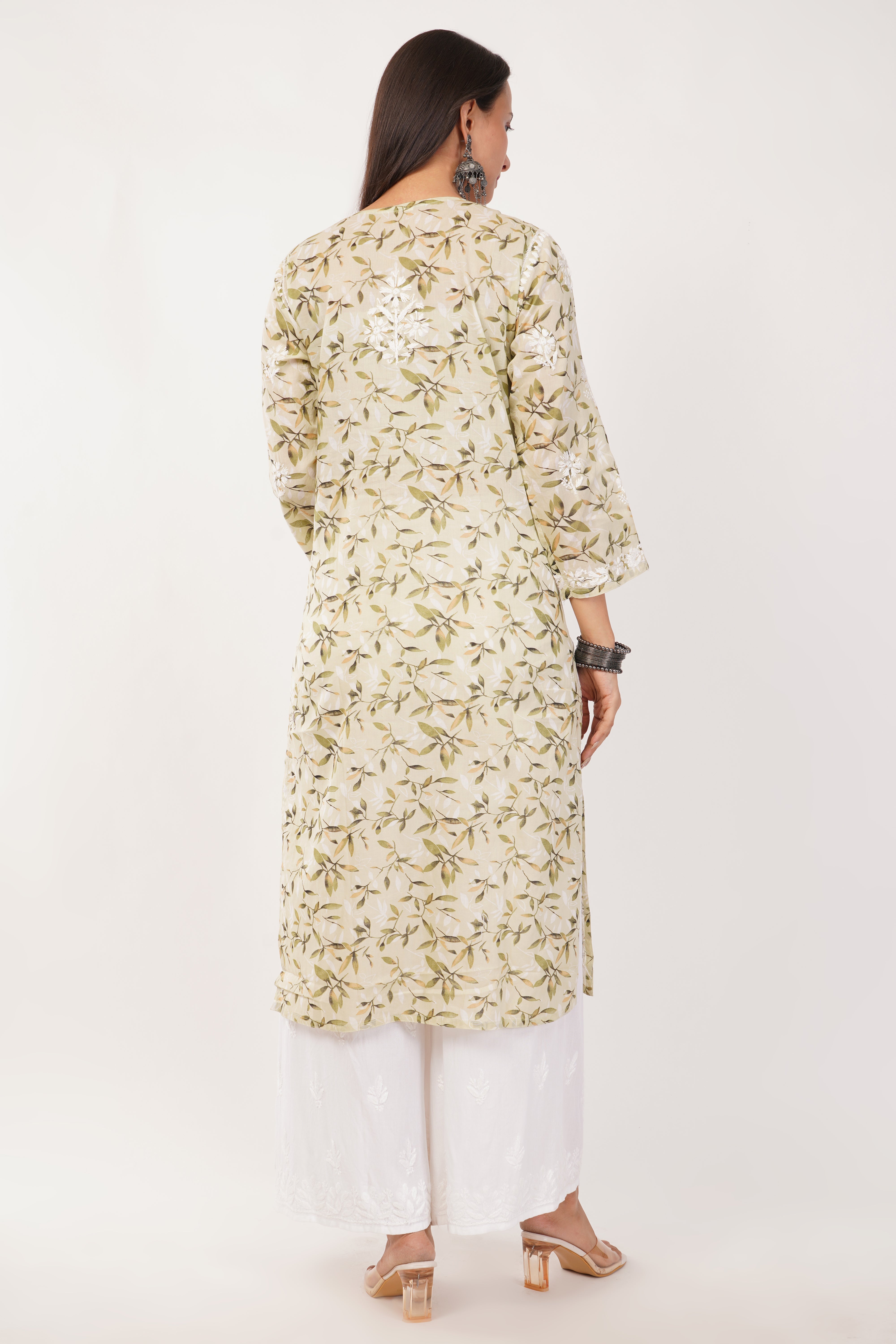 Olive Essence Mulmul Kurta
