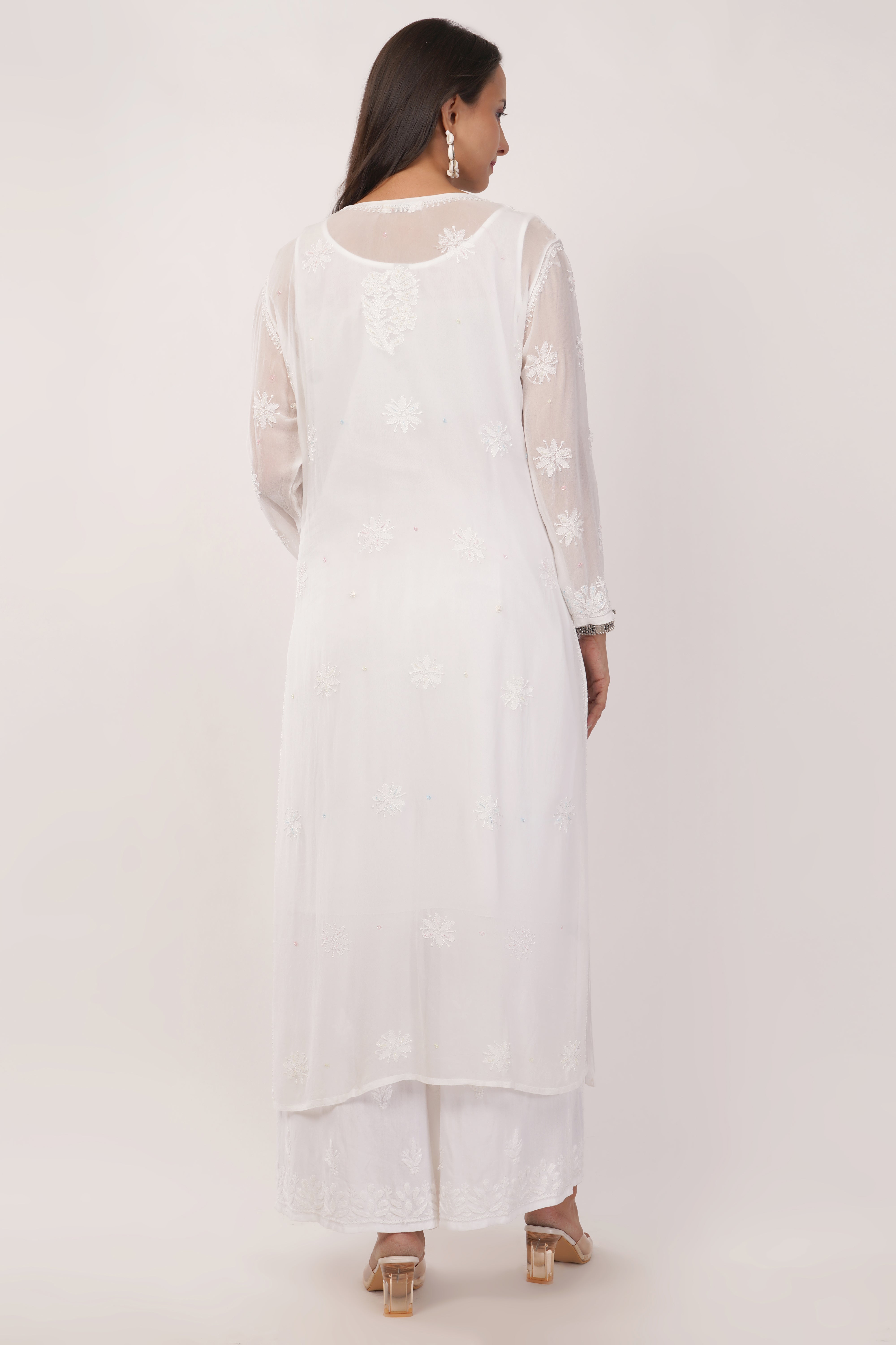 White Elegance Cutdana Kurta