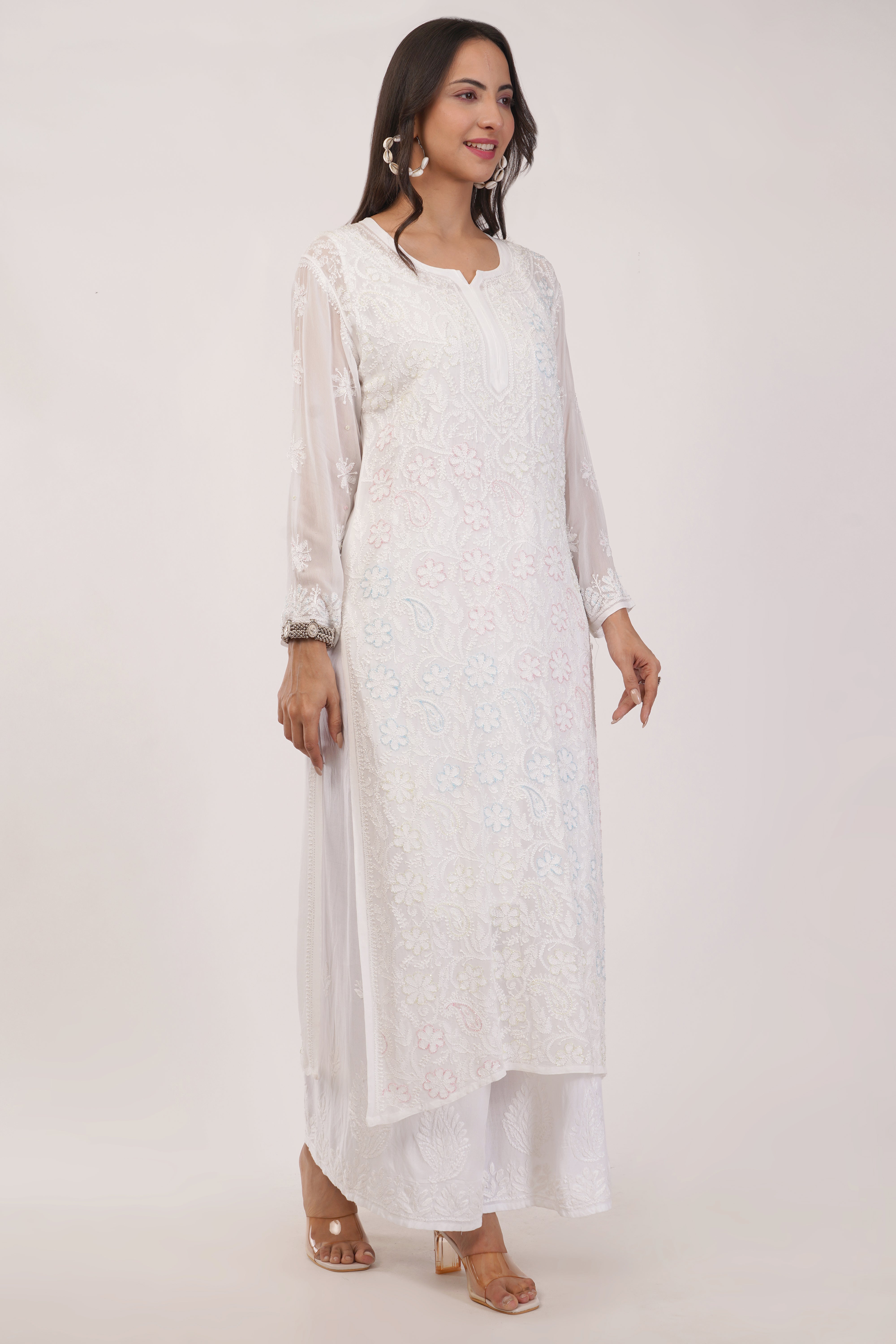 White Elegance Cutdana Kurta
