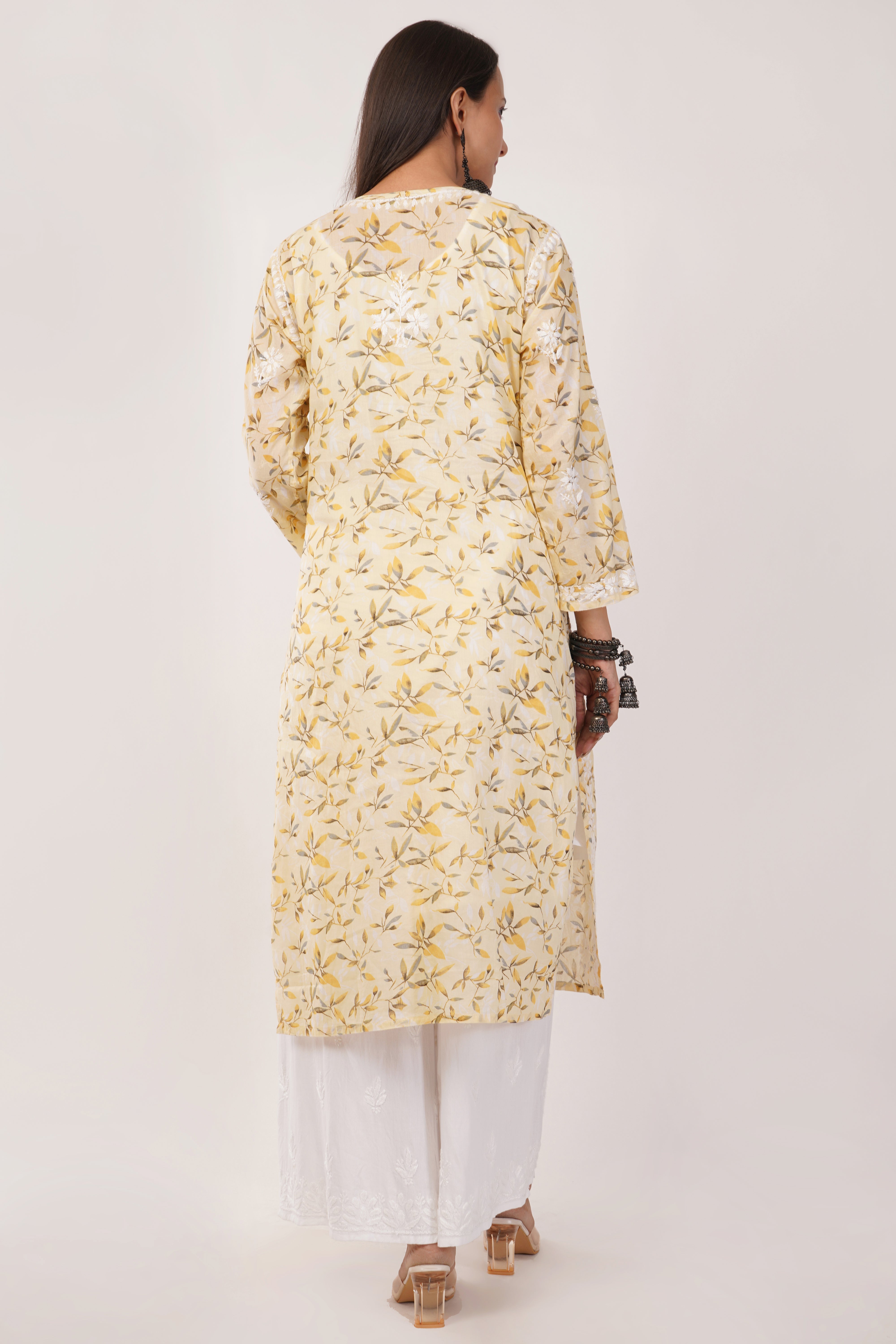 Lime Radiance Mulmul Kurta