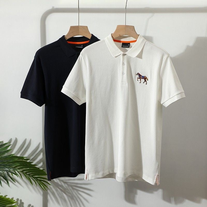 Elegant Horse-Embroidered Polo Shirts
