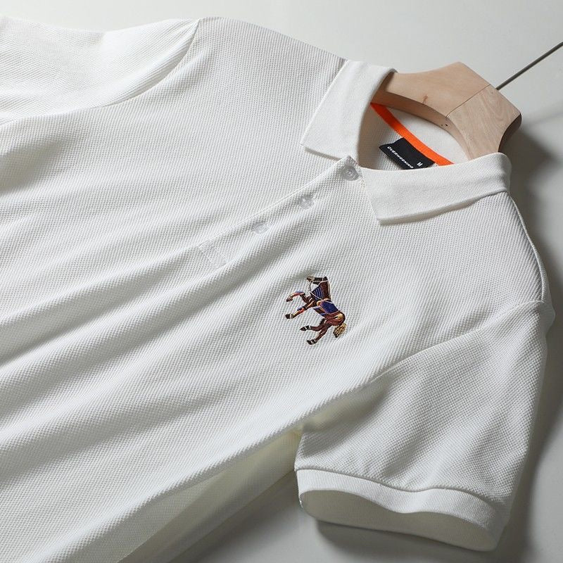 Elegant Horse-Embroidered Polo Shirts