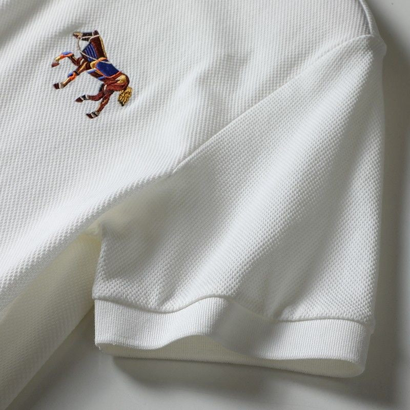 Elegant Horse-Embroidered Polo Shirts