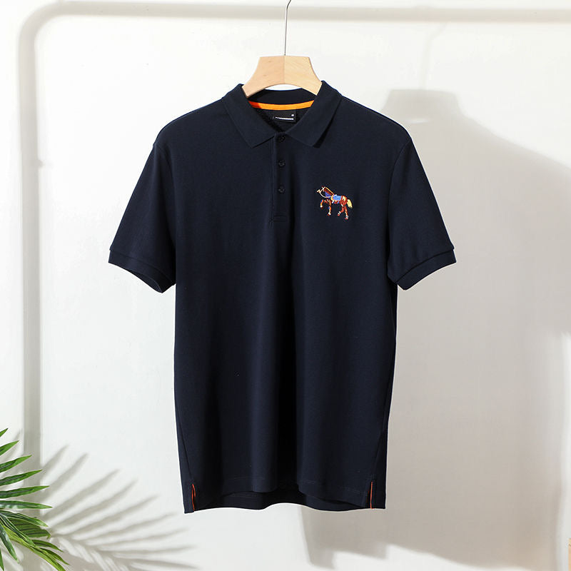Elegant Horse-Embroidered Polo Shirts