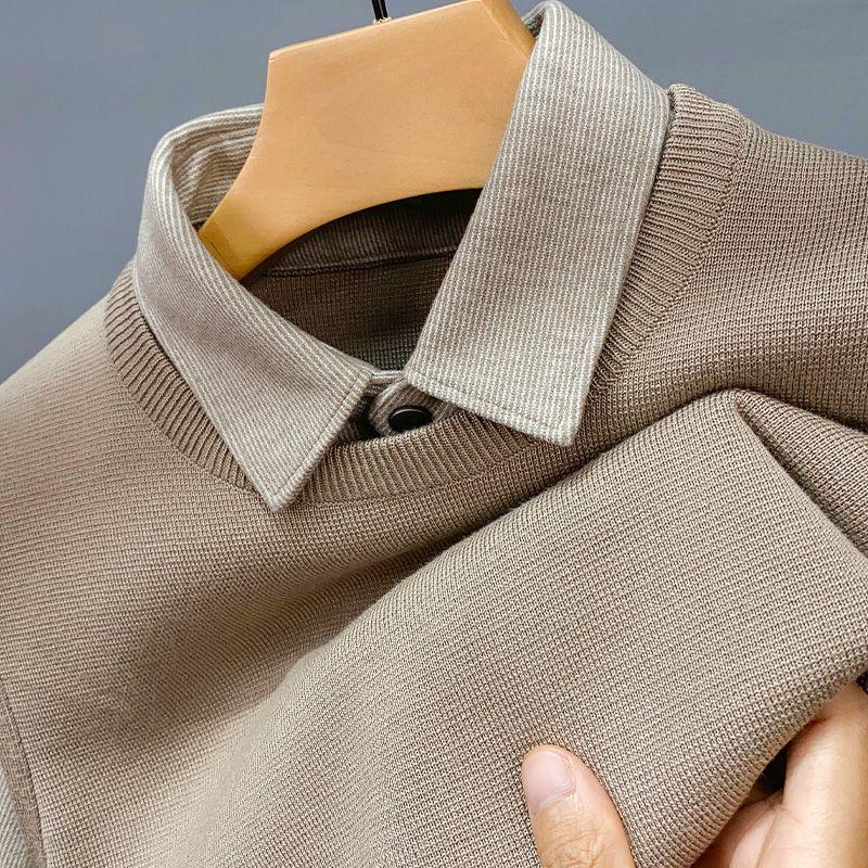 Premium Casual Knitted Sweater with Polo Collar