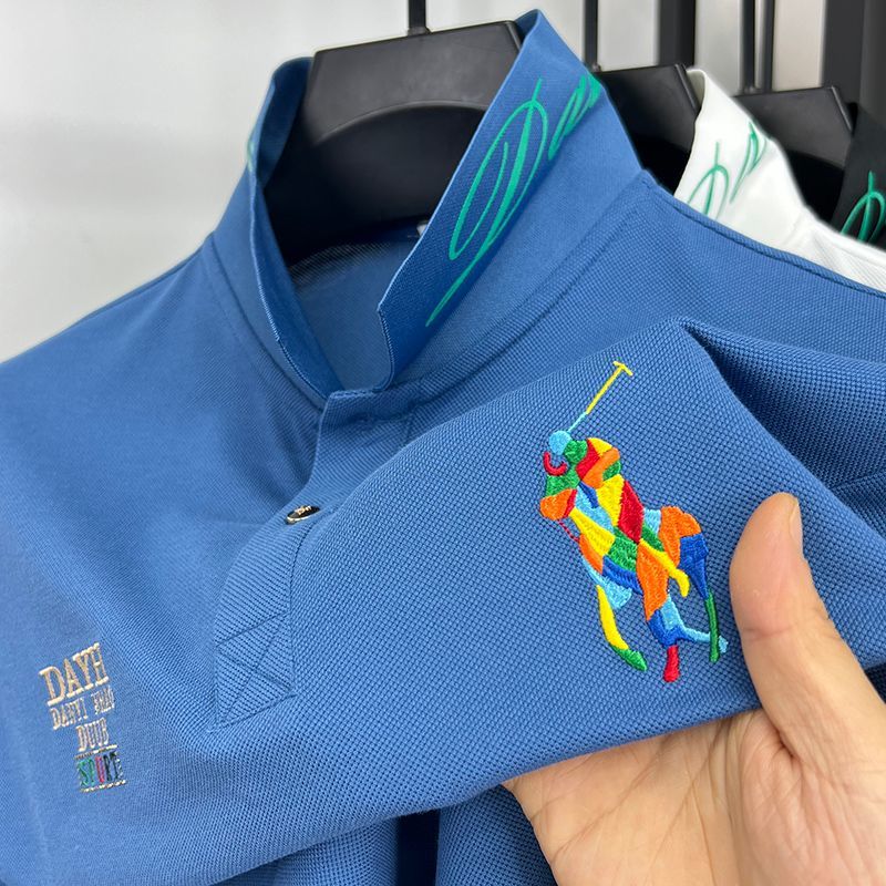 Luxury Embroidered Multicolor Polo Player Logo T-Shirt