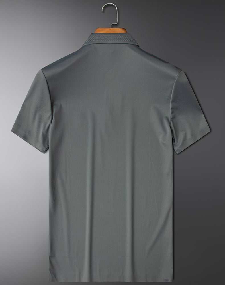 Men’s Luxury Polo T-Shirt  With Embroidered Logo & Textured Collar