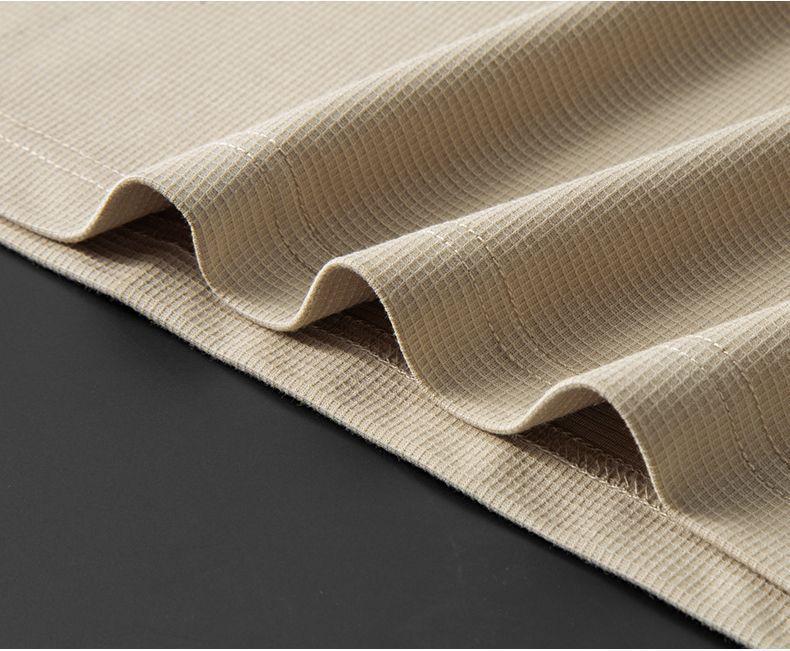 Men’s Premium Waffle-Knit Half-Zip Polo with Contrast Leather Accents