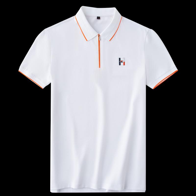 Essential Zip Polo with Geometric Chest Detail