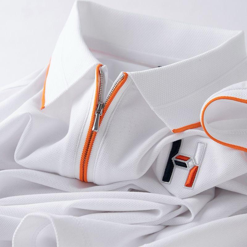 Essential Zip Polo with Geometric Chest Detail