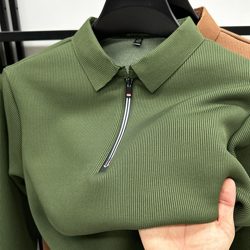 Men's Ethereal Realm Zipper Polo T-Shirt Stylish Casual Wear