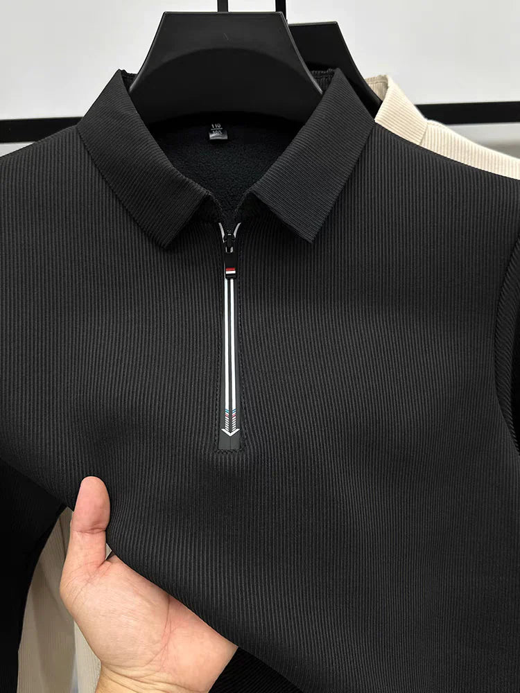 Men's Ethereal Realm Zipper Polo T-Shirt Stylish Casual Wear