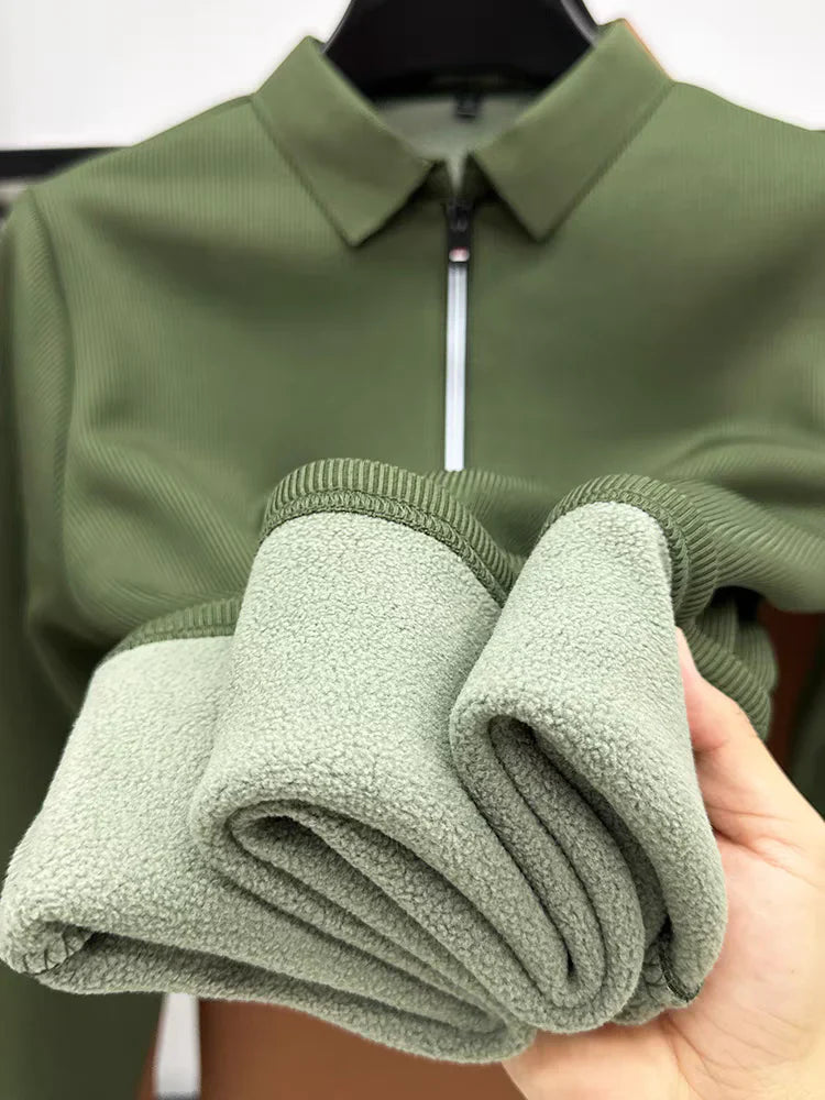 Men's Ethereal Realm Zipper Polo T-Shirt Stylish Casual Wear