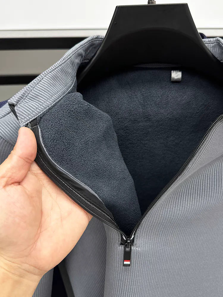 Men's Ethereal Realm Zipper Polo T-Shirt Stylish Casual Wear