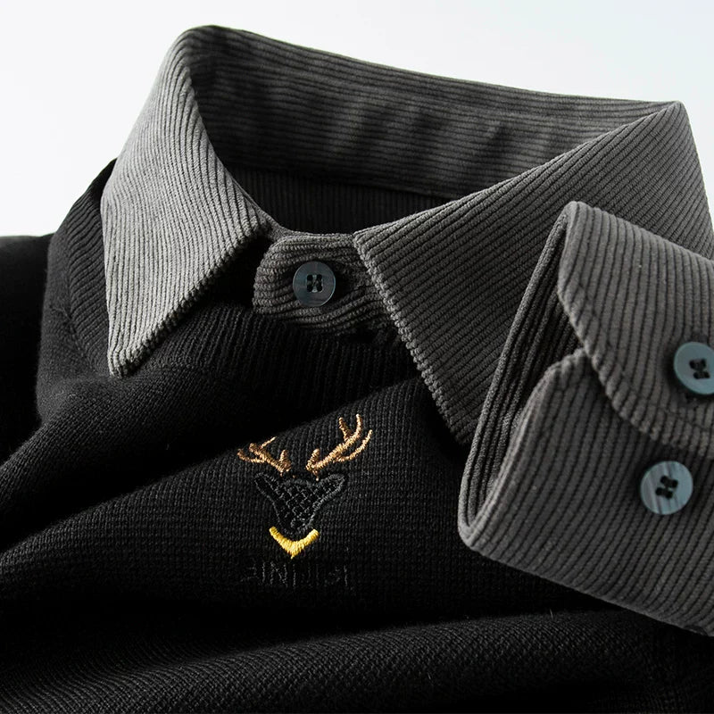 Men's Royal Legacy Embroidered Collar Sweatshirt Fashion Casual