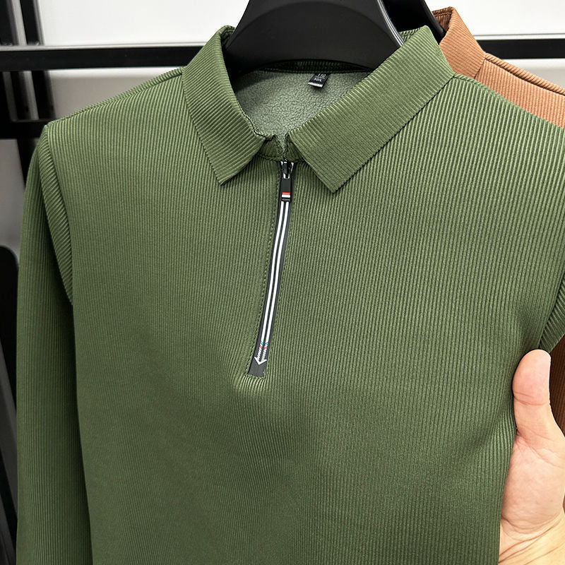 Men's Ethereal Realm Zipper Polo T-Shirt Stylish Casual Wear